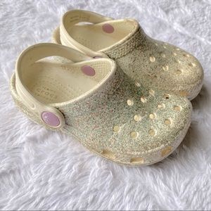 CROCS white glitter crocs